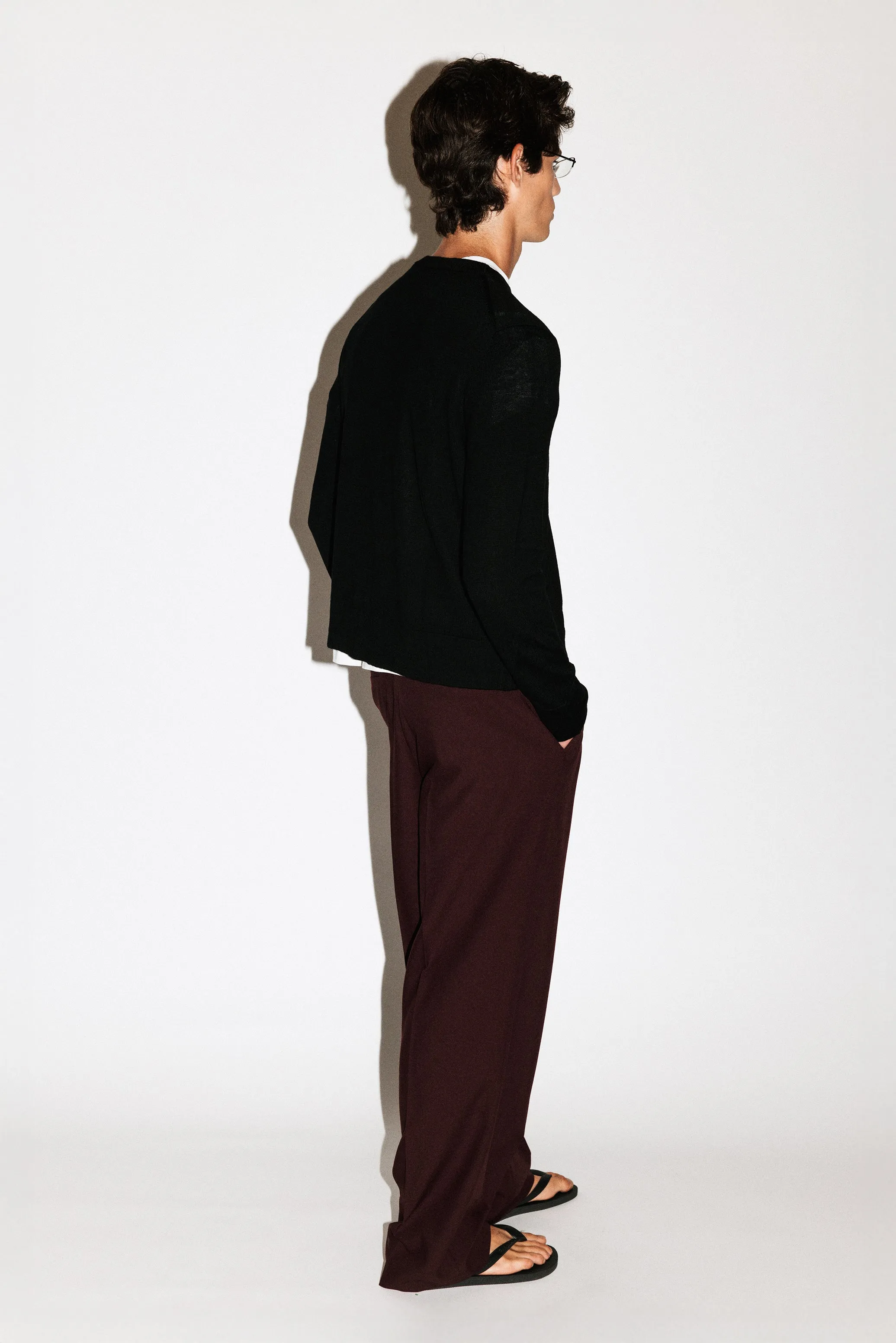 Dume Wide-Leg Ultra-Pleated Trouser | Cabernet sold by California Arts product image thumbnail 4