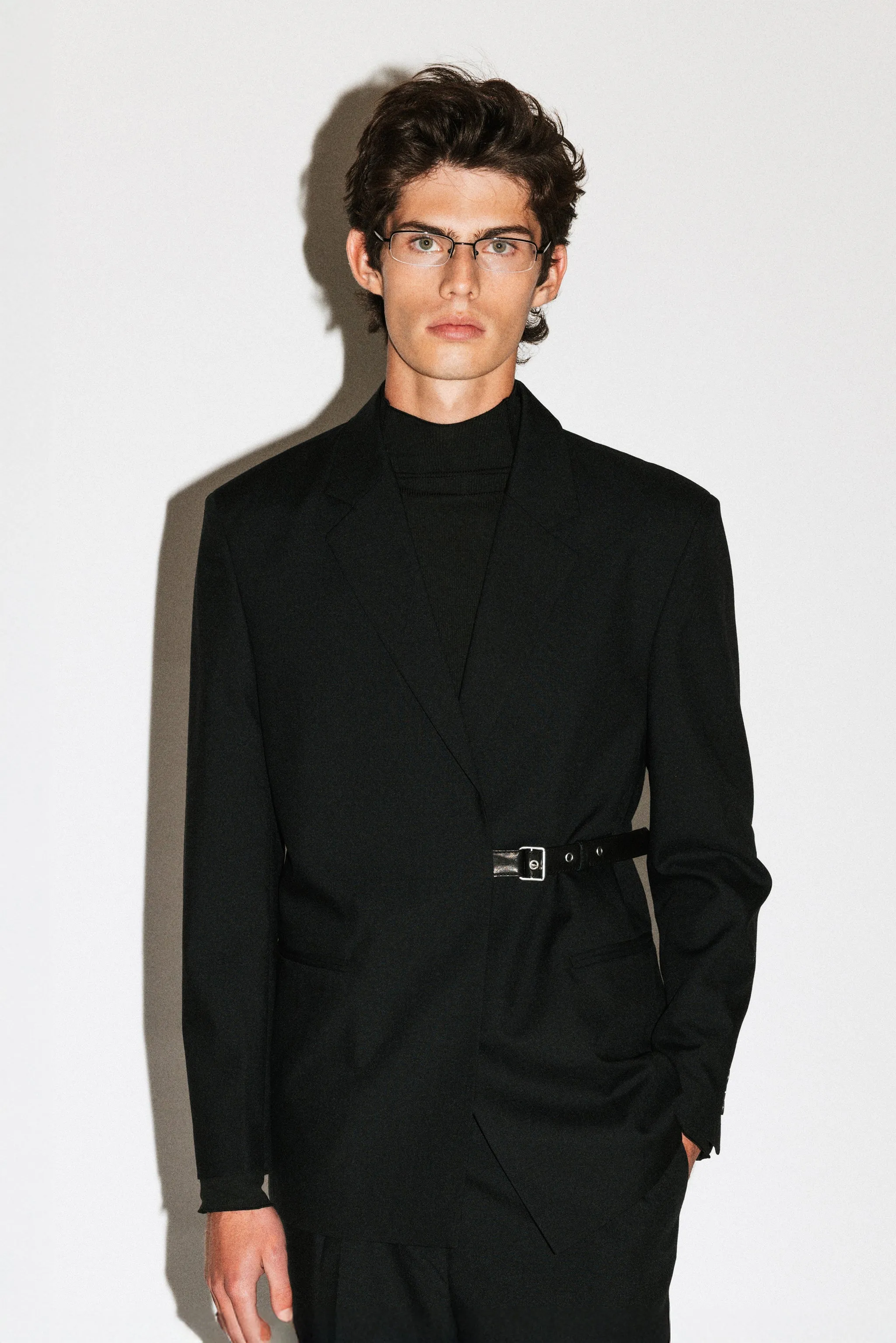 Peninsula Double-Breasted Belted Blazer | Black sold by California Arts product image thumbnail 2
