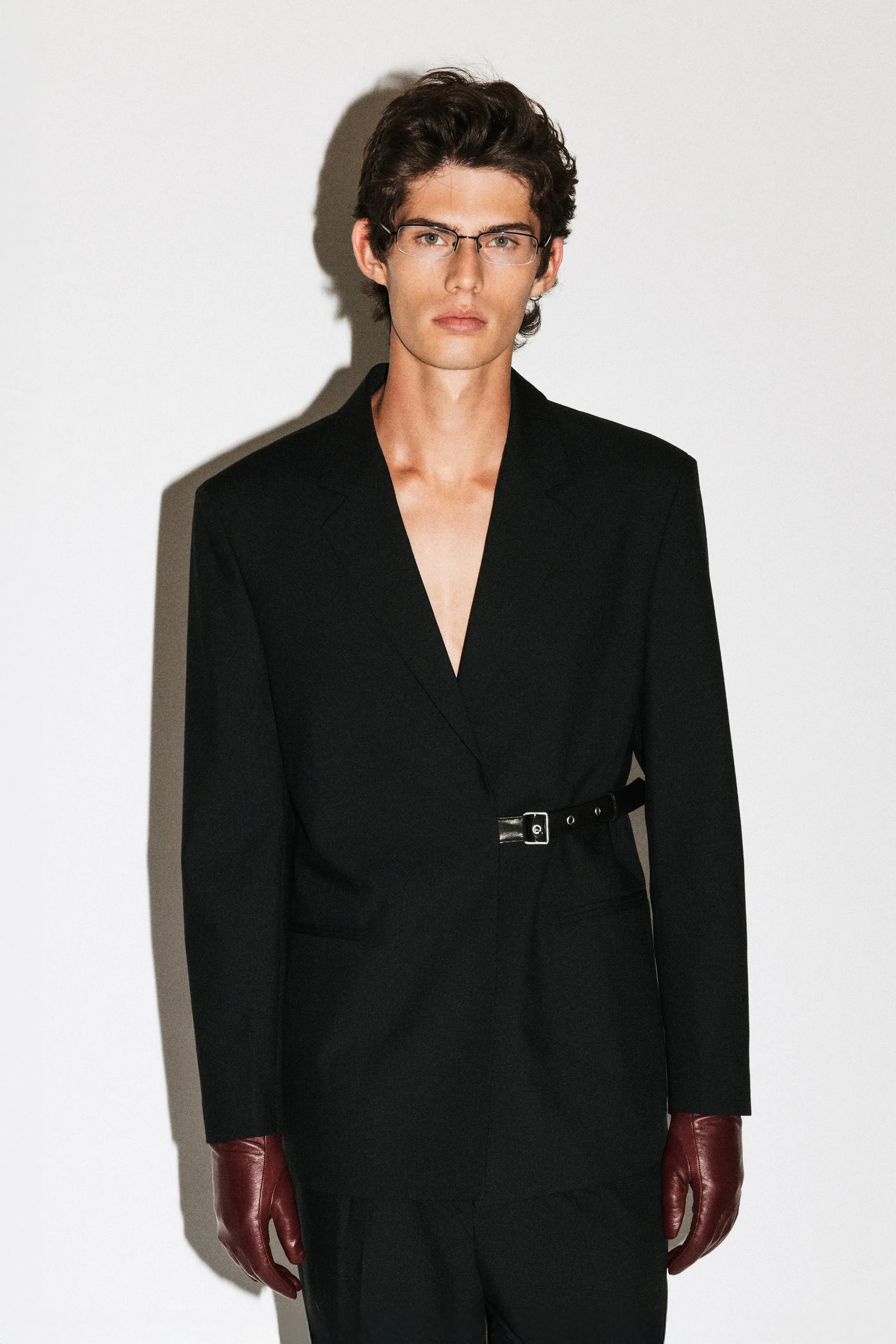 Peninsula Double-Breasted Belted Blazer | Black sold by California Arts