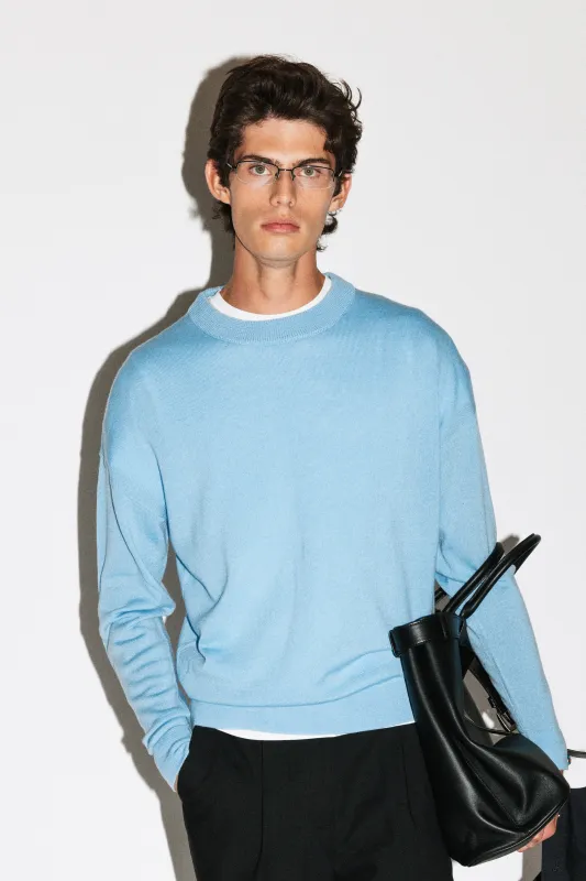 Wirth Relaxed Merino Crewneck  |  Periwinkle Blue sold by California Arts