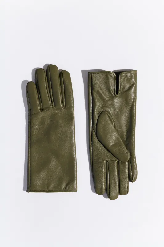 Linden Slim Leather Gloves  |  Moss sold by California Arts