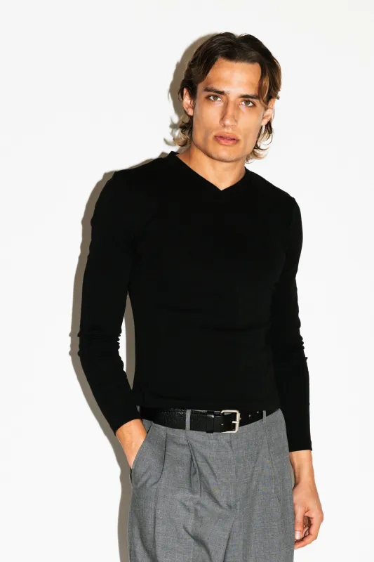 Scott Slim Long Sleeve V-Neck Tee made by California Arts