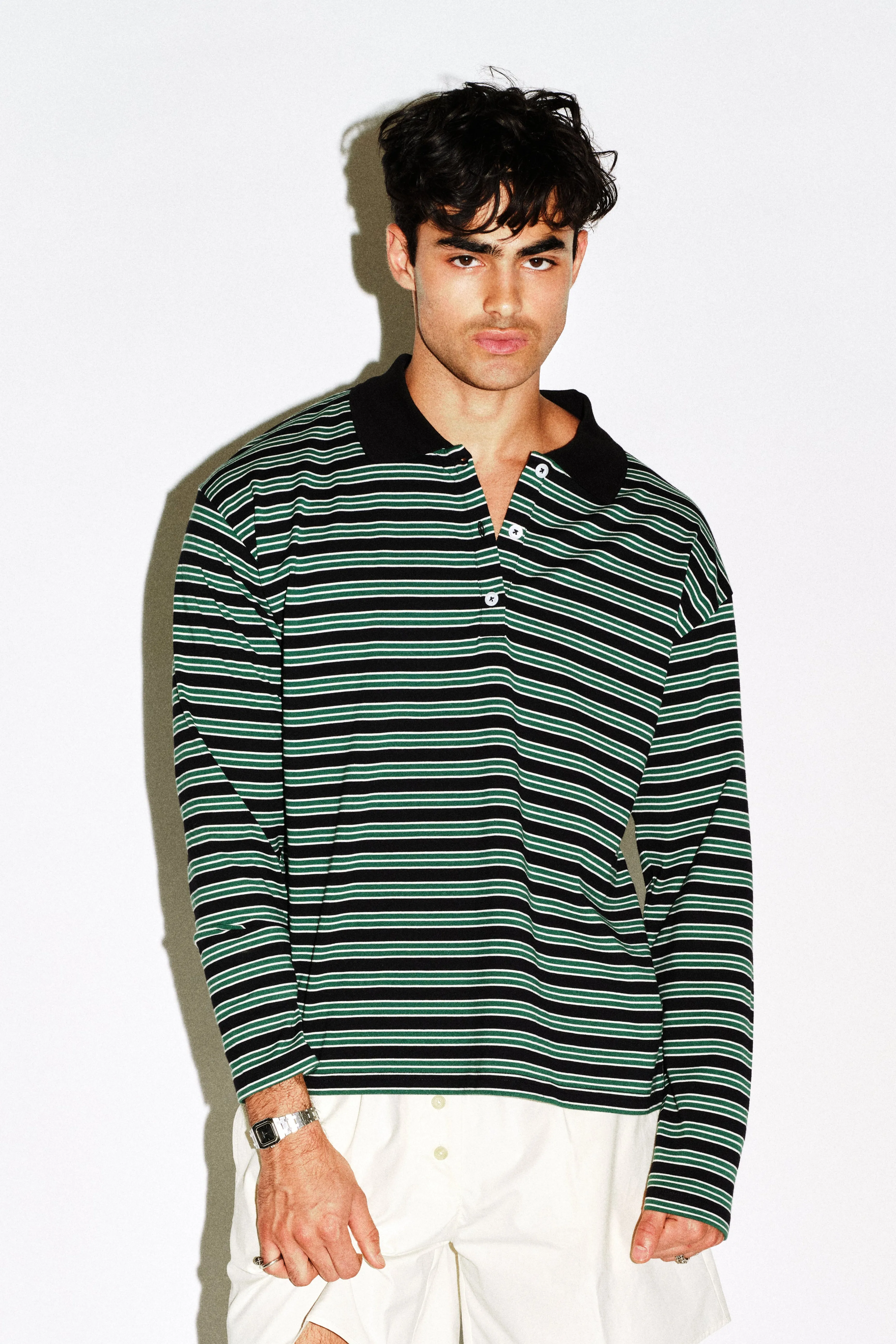 Elwyn Oversized Long Sleeve Polo sold by California Arts