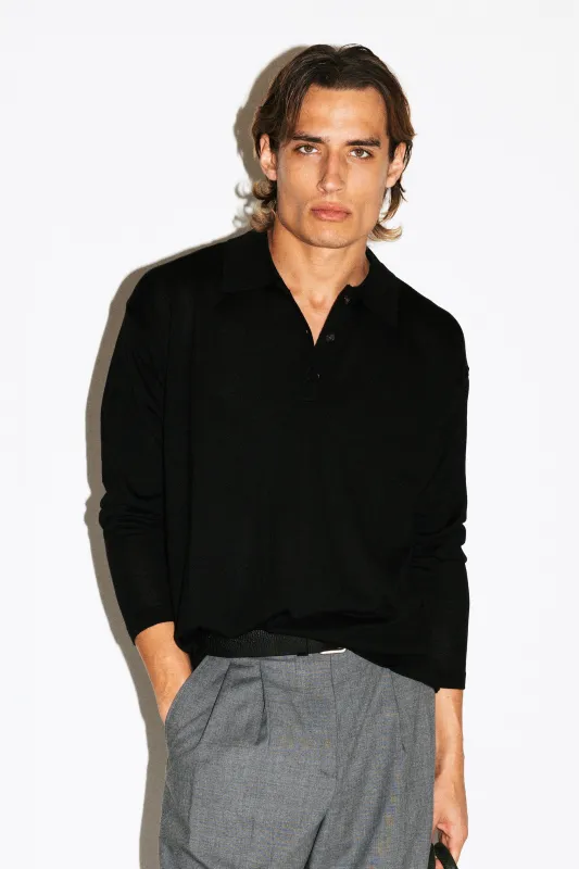 Lakeview Long Sleeve Merino Polo made by California Arts