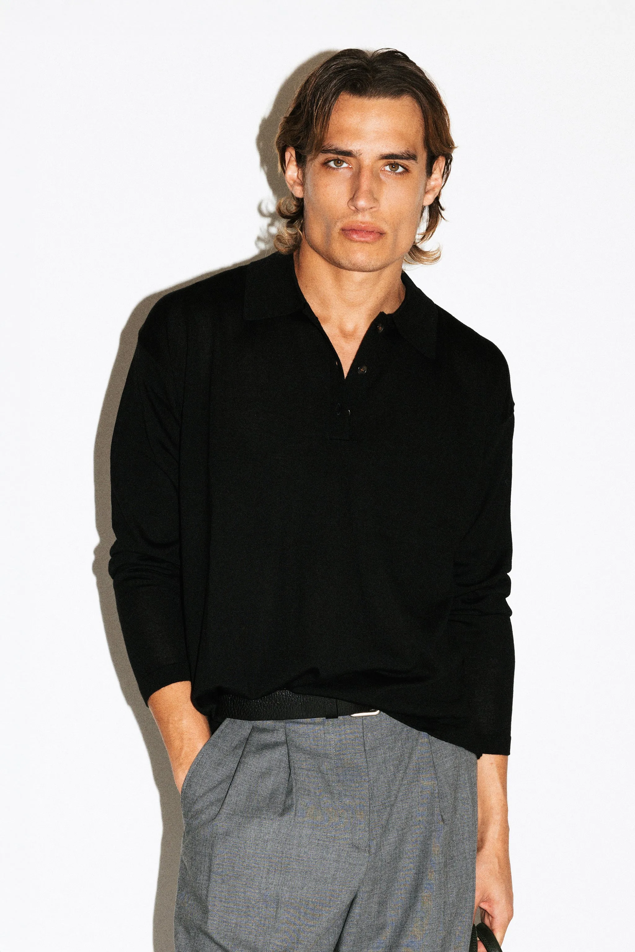 Lakeview Long Sleeve Merino Polo sold by California Arts