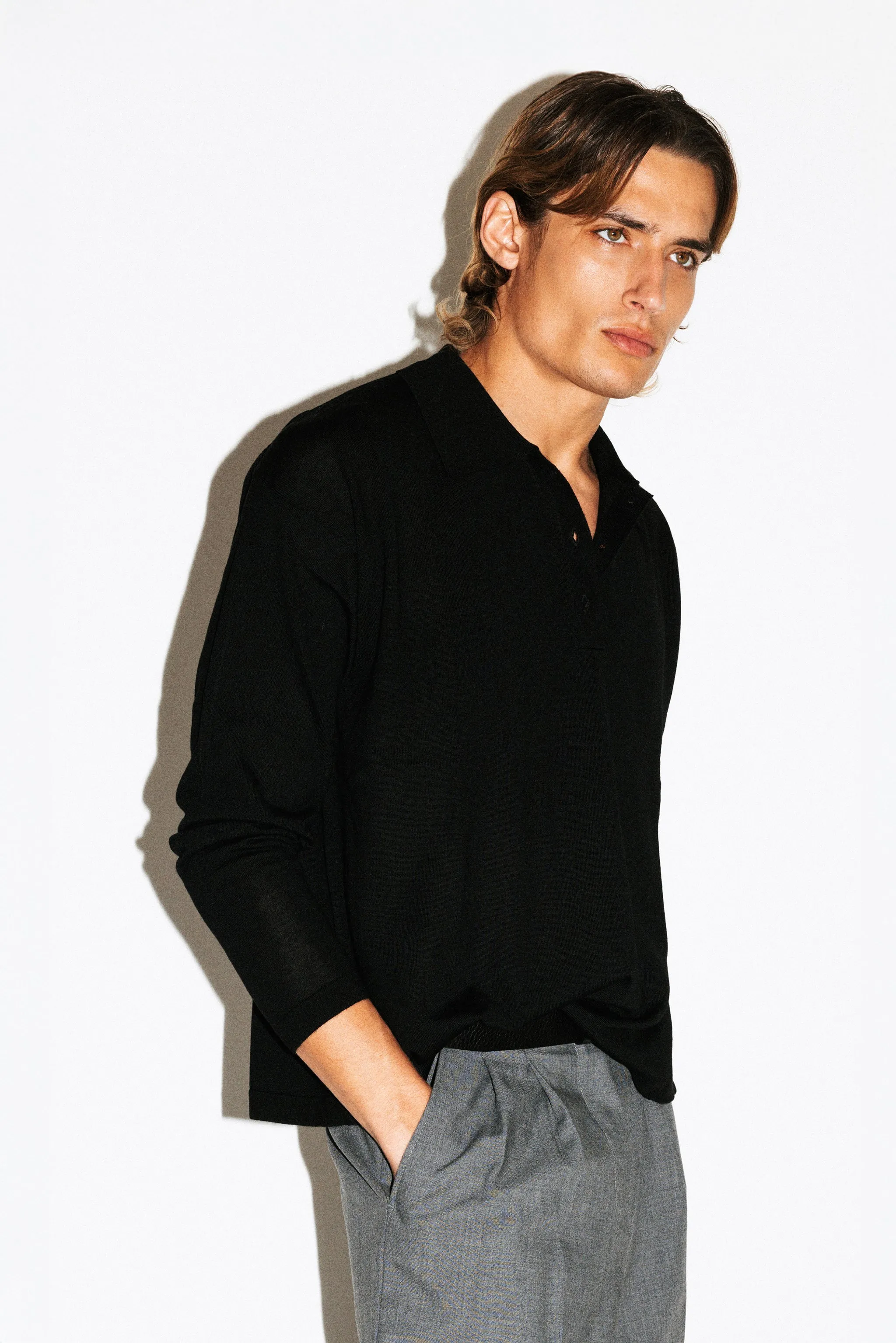 Lakeview Long Sleeve Merino Polo sold by California Arts product image thumbnail 2