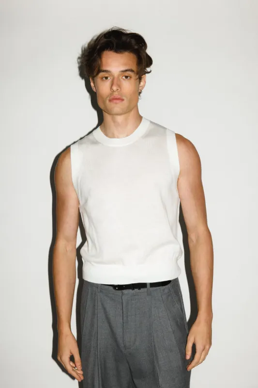 McKinley Merino Muscle Tank  |  Ivory sold by California Arts