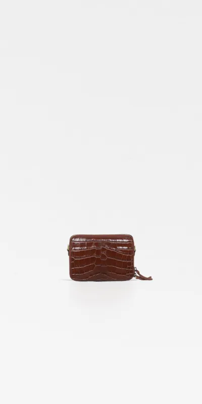 Phone Purse Caramel Croc sold by Mandel