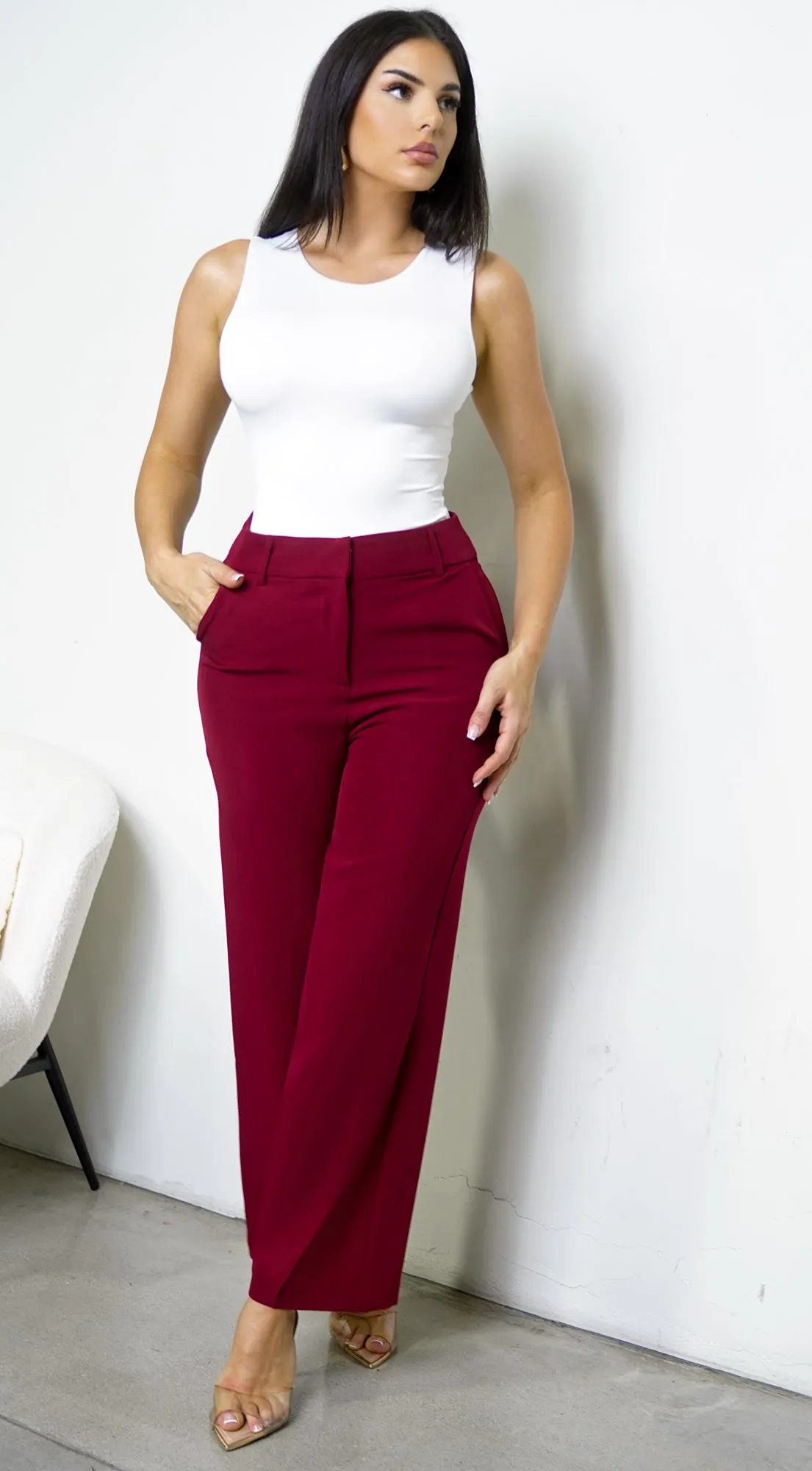 Rivane Pants - Burgundy sold by Emprada