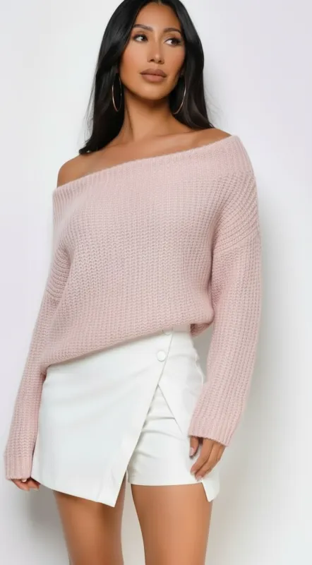 Karlina Wrap PU Leather Skort - Ivory sold by Emprada