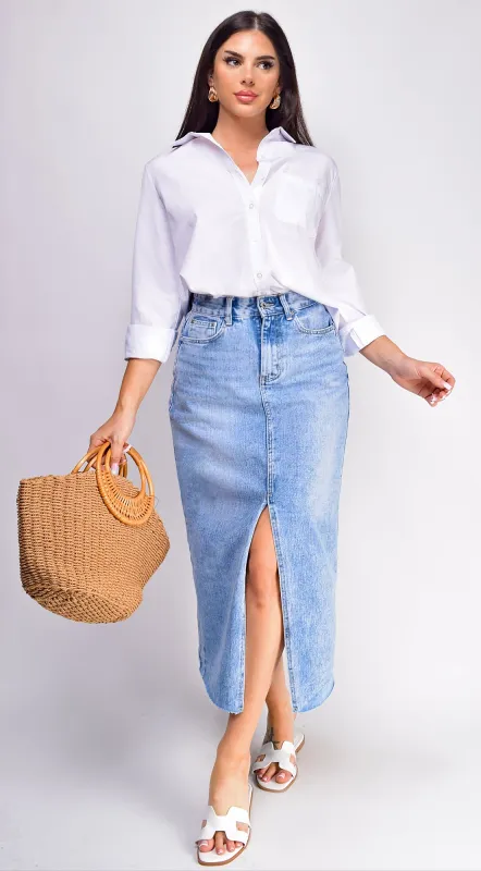 Juniper Classic Button Down Shirt - Off White made by Emprada