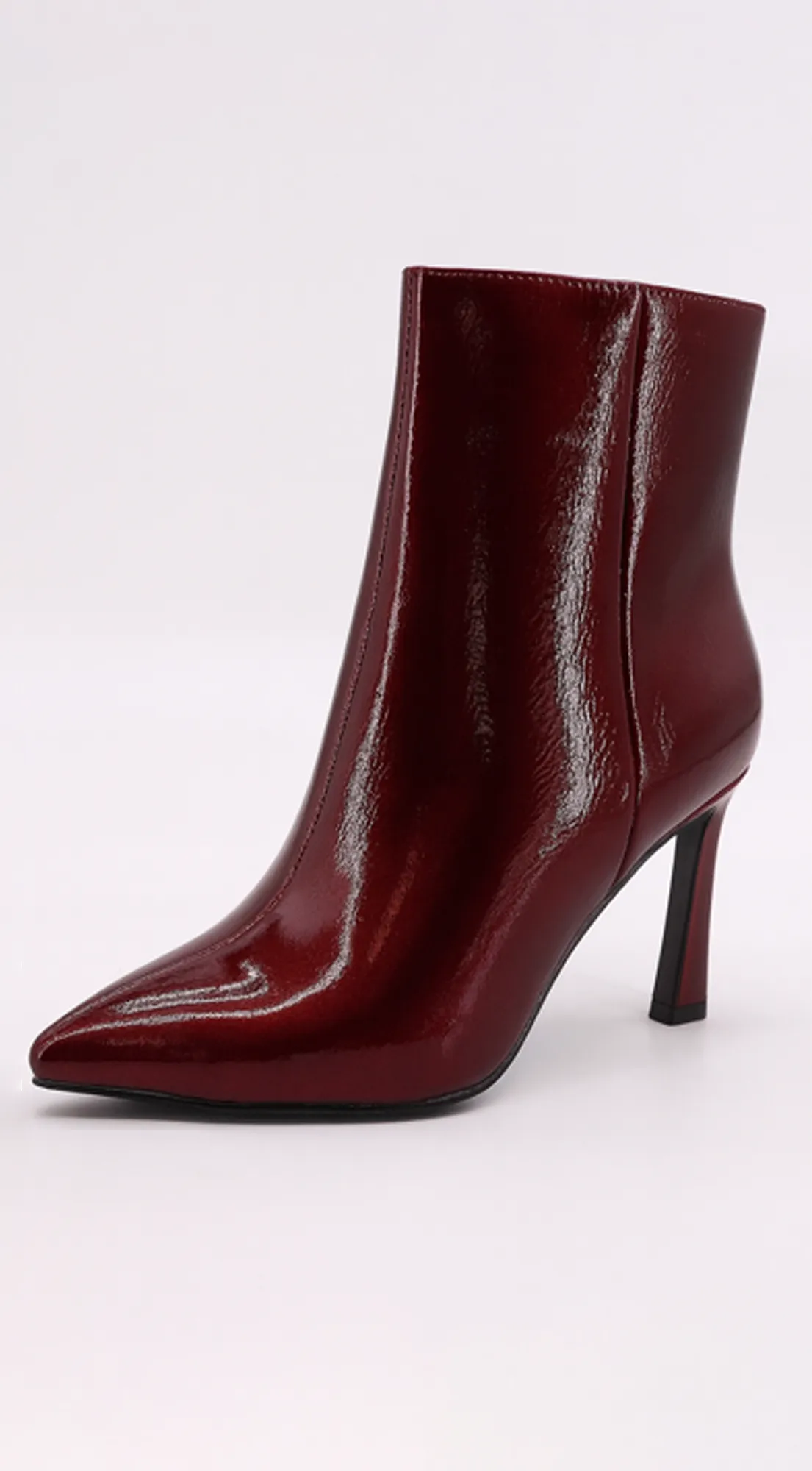 Julia Block Heel Ankle Boots - Burgundy sold by Emprada product image thumbnail 2