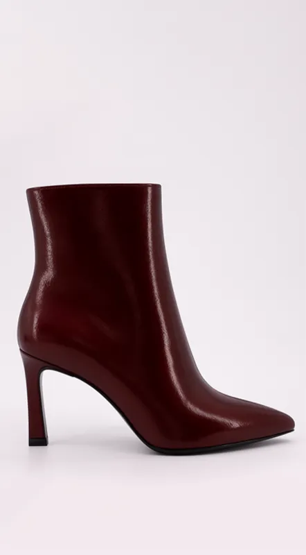 Julia Block Heel Ankle Boots - Burgundy sold by Emprada