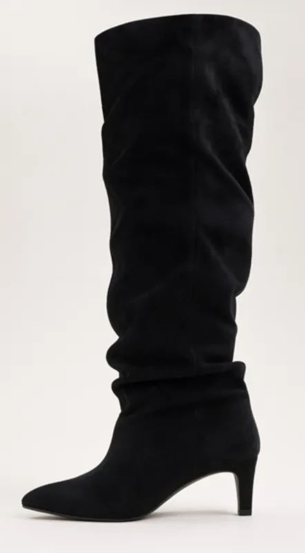 Sovana Suede Ruched Boots - Black sold by Emprada