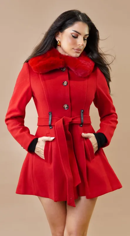 Elysian Coat - Red sold by Emprada