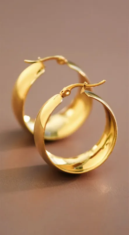 Solstice 18K Gold Plated Hoop Earrings - Gold sold by Emprada