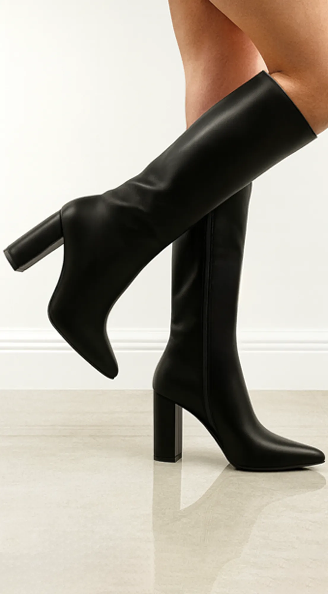 Sasha Block Heel Pointed Toe Boots - Black sold by Emprada product image thumbnail 2