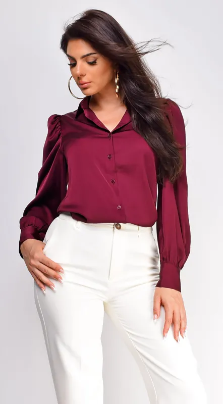 Casablanca Button Down Shirt - Plum sold by Emprada