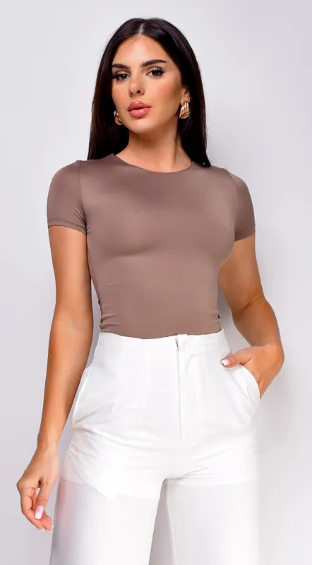 Ariella Round Neck Bodysuit - Beige sold by Emprada
