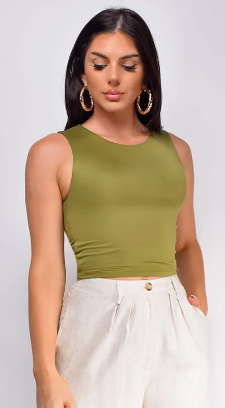 Lylah Crop Tank Top - Green sold by Emprada