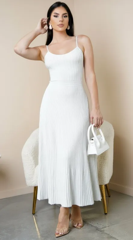 Janece Shimmer Knit Midi Dress - Silver sold by Emprada