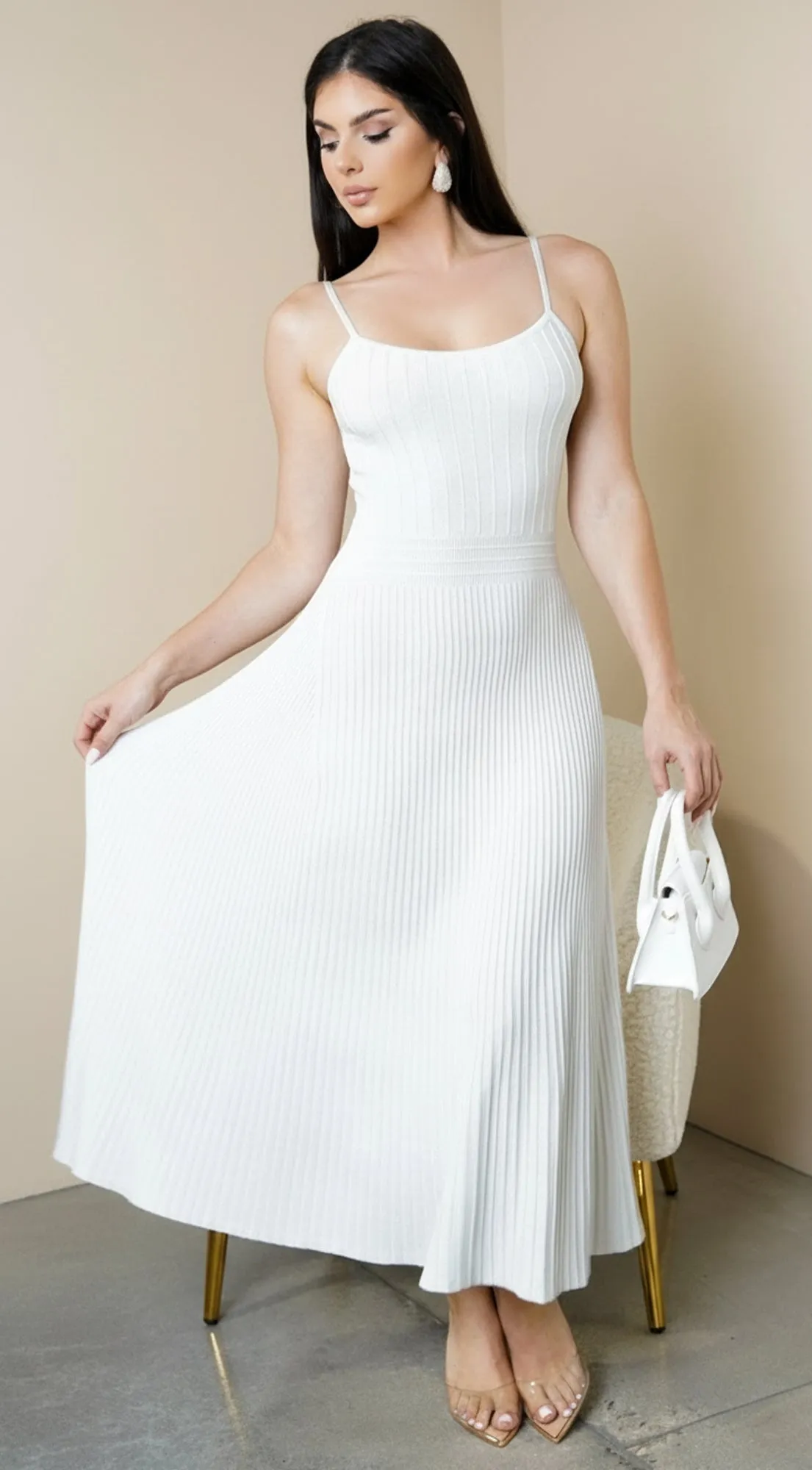 Janece Shimmer Knit Midi Dress - Silver sold by Emprada product image thumbnail 3