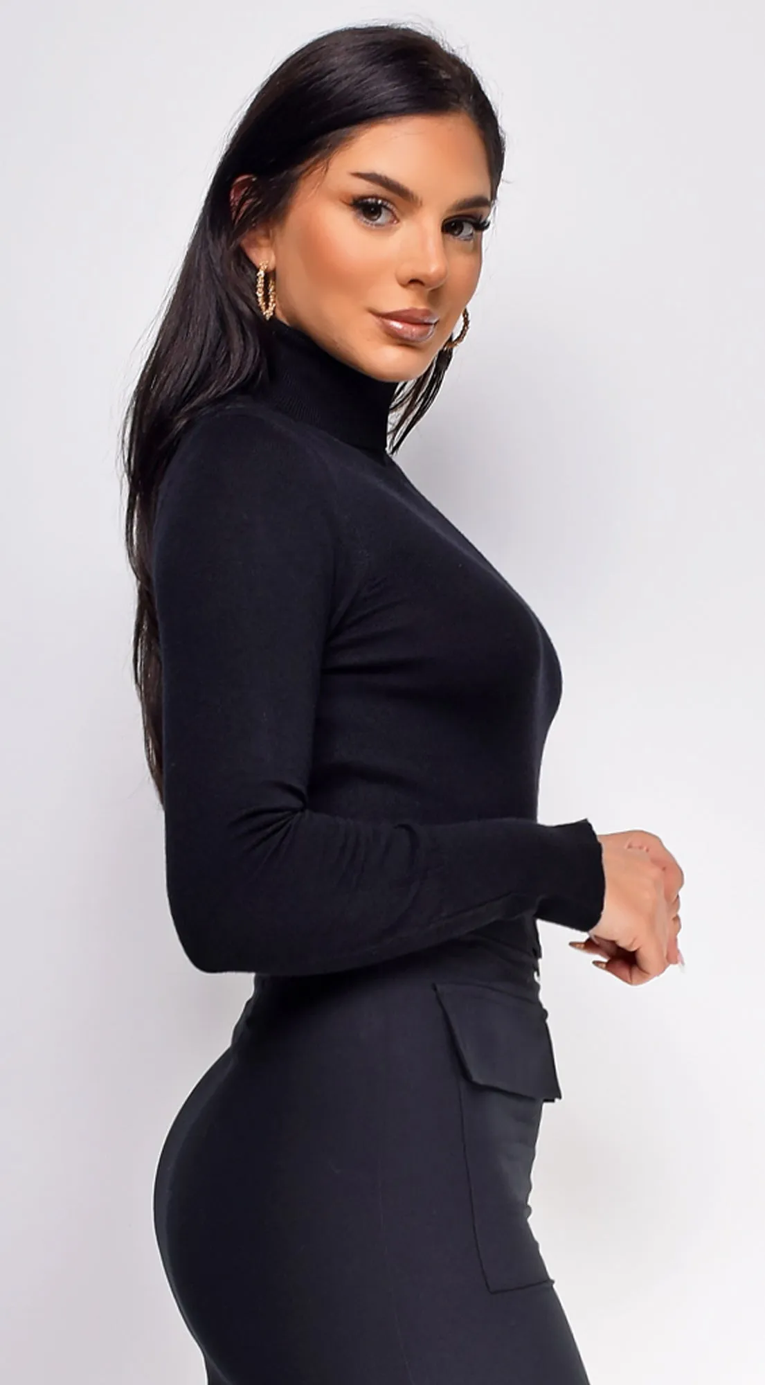 Gigi High Neck Long Sleeve Top - Black sold by Emprada product image thumbnail 4