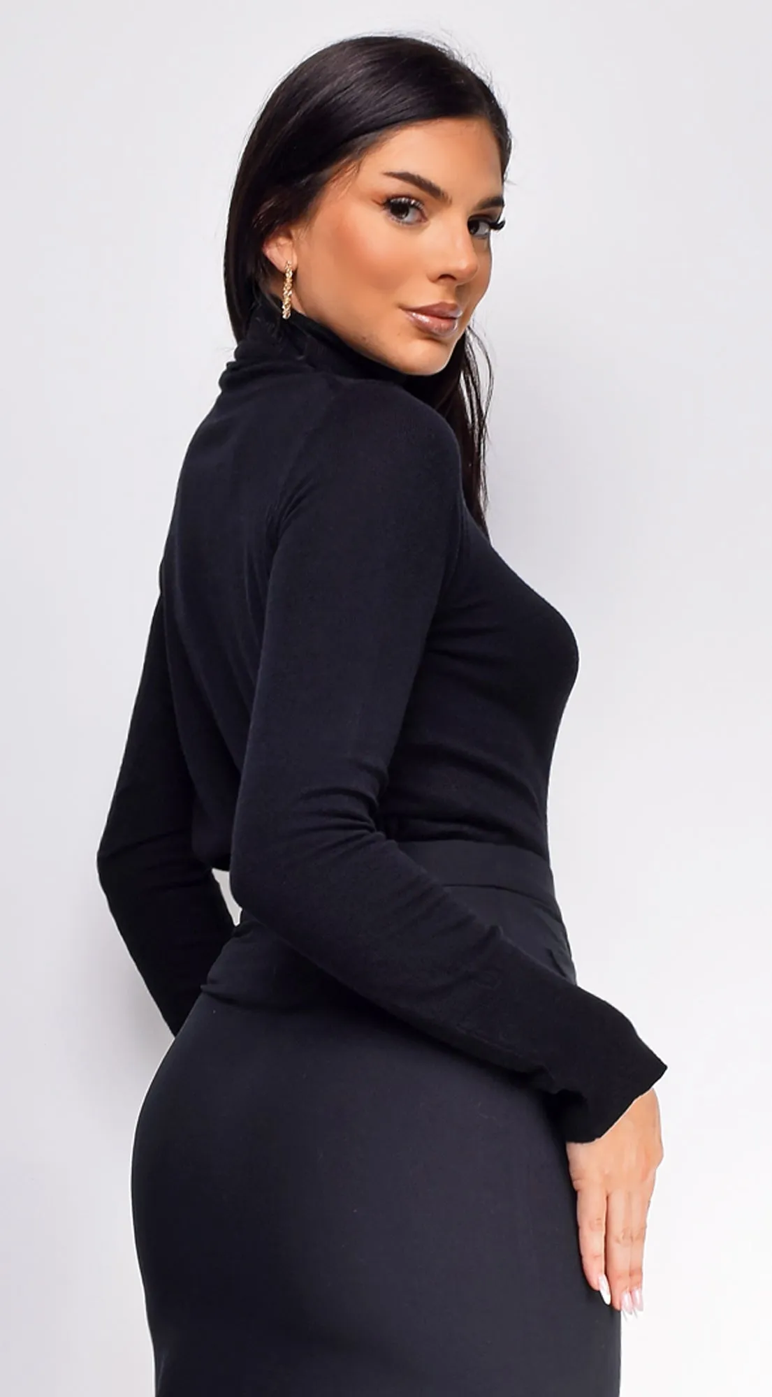 Gigi High Neck Long Sleeve Top - Black sold by Emprada product image thumbnail 3