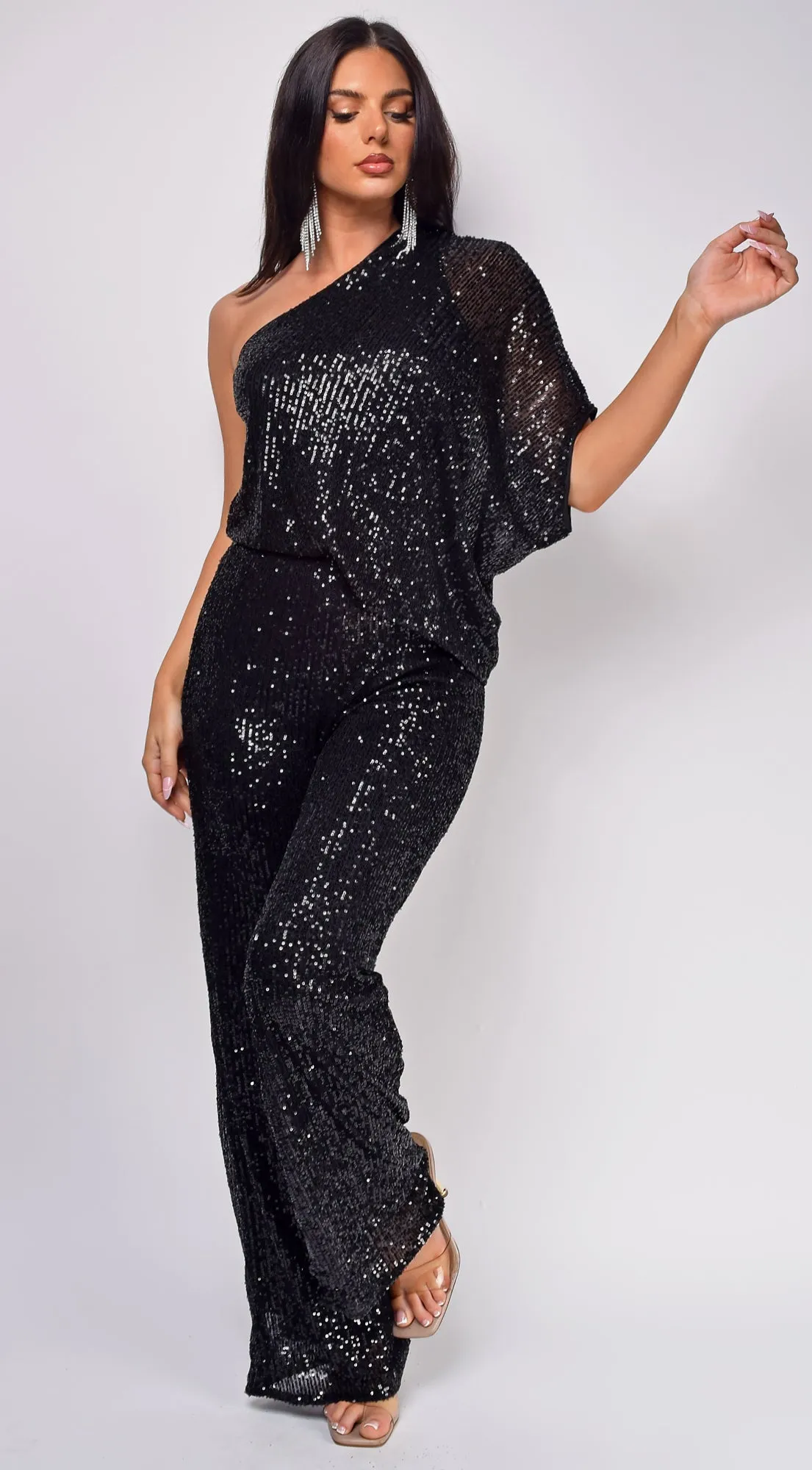 Rebecca Black One Sleeve Sequin Jumpsuit sold by Emprada product image thumbnail 2