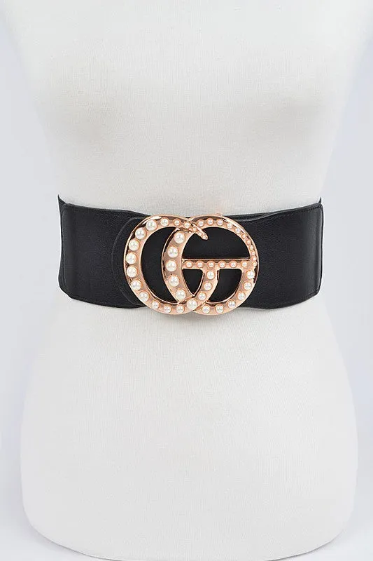 Pearl CG Buckle Stretch Belt sold by Emprada
