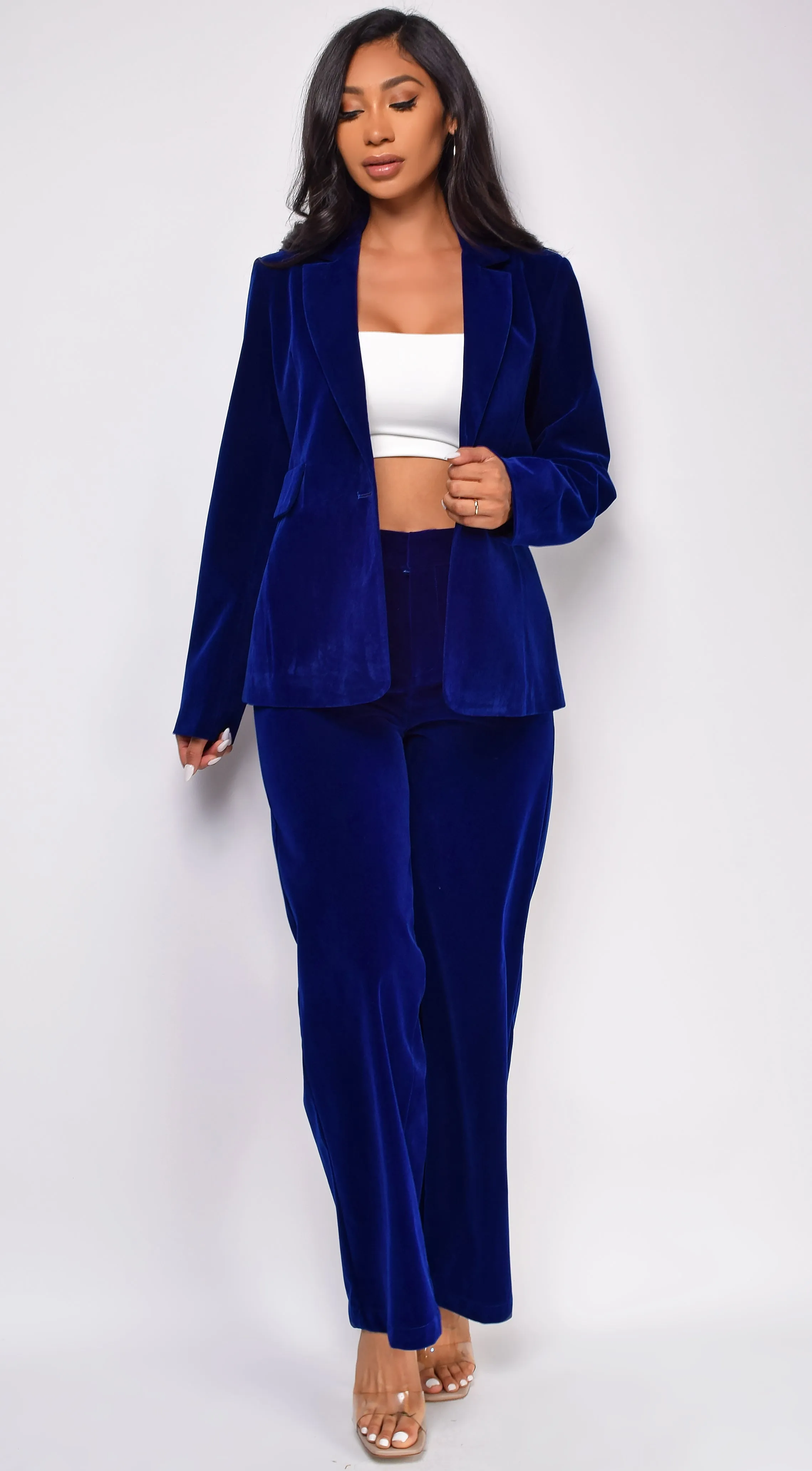 Ellia Blue Velvet Blazer Set sold by Emprada product image thumbnail 4