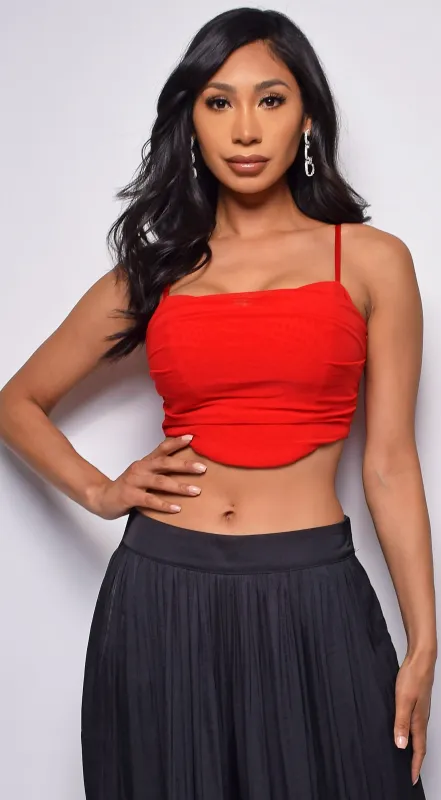 She's The One Red Crop Top sold by Emprada