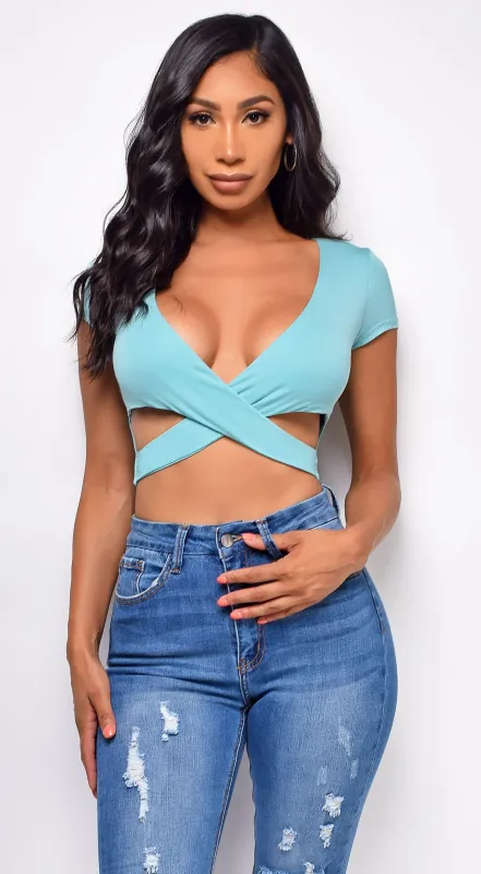 Marella Green Cross Front Top sold by Emprada