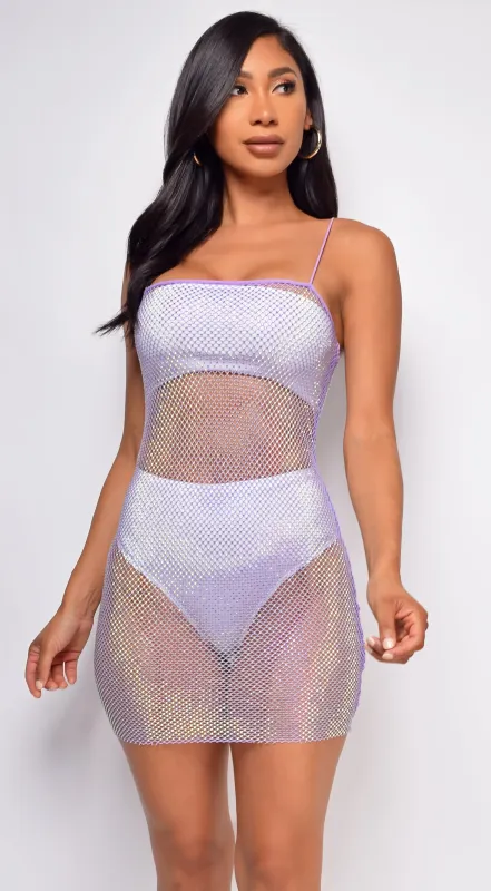 Josie Lavender Purple Jewel Cover Up Tank Dress sold by Emprada