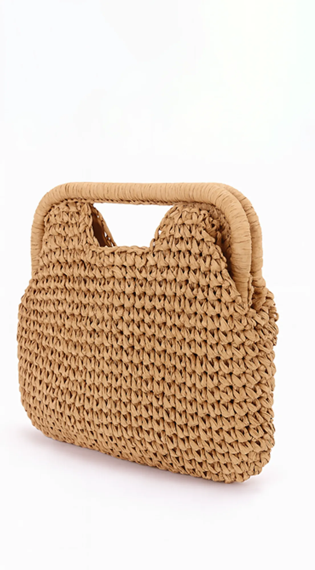 Palmira Faux Straw Clutch - Khaki sold by Emprada product image thumbnail 3