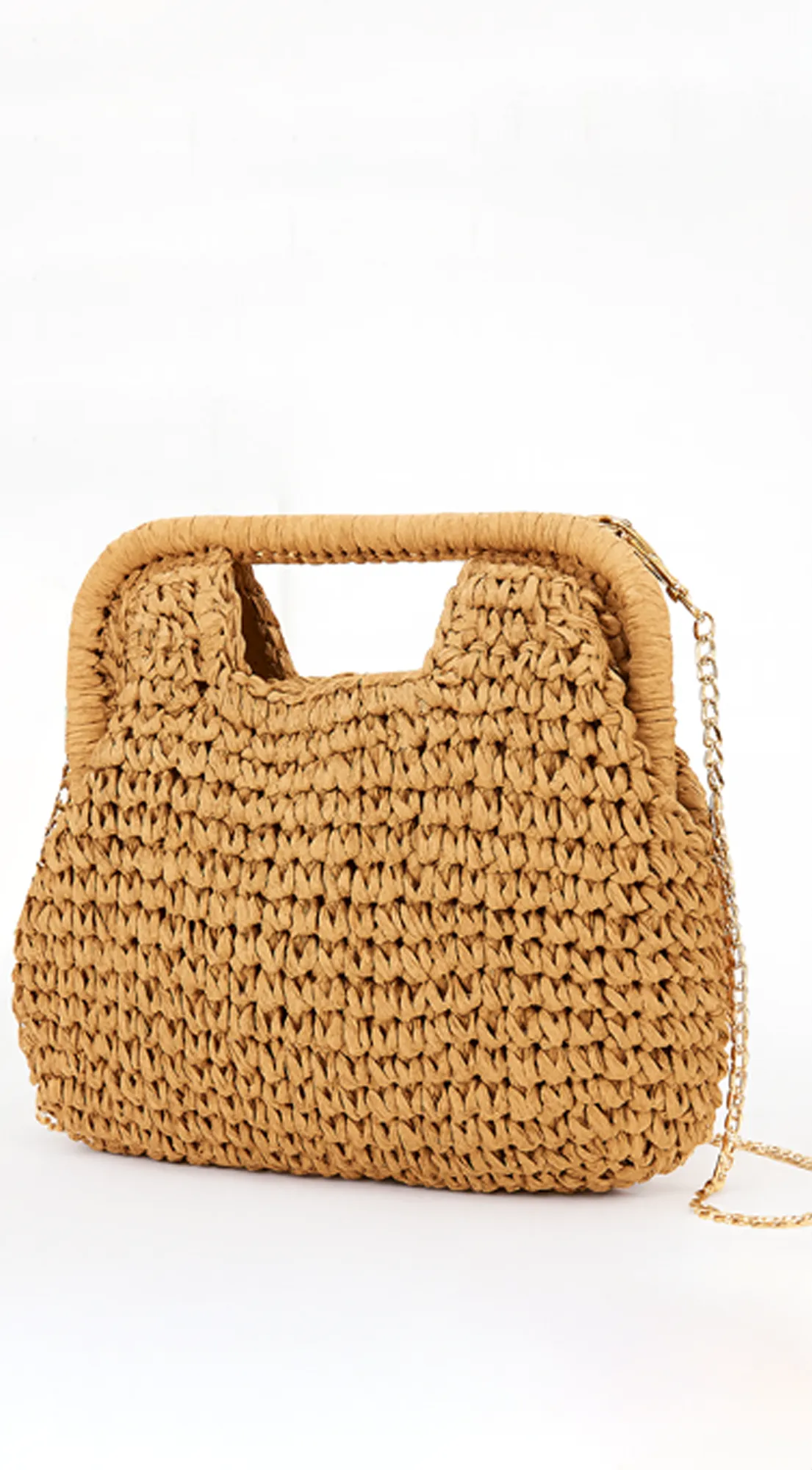 Palmira Faux Straw Clutch - Khaki sold by Emprada product image thumbnail 2