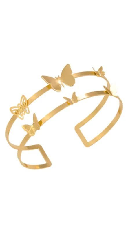 Butterfly Arm Cuff Bracelet- Gold made by Emprada