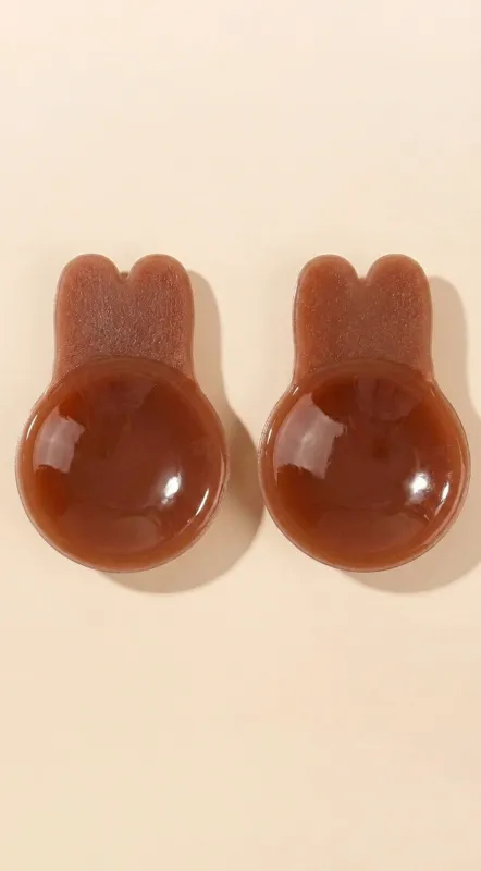 Bunny Ears Silicone Pasties - Mocha made by Emprada