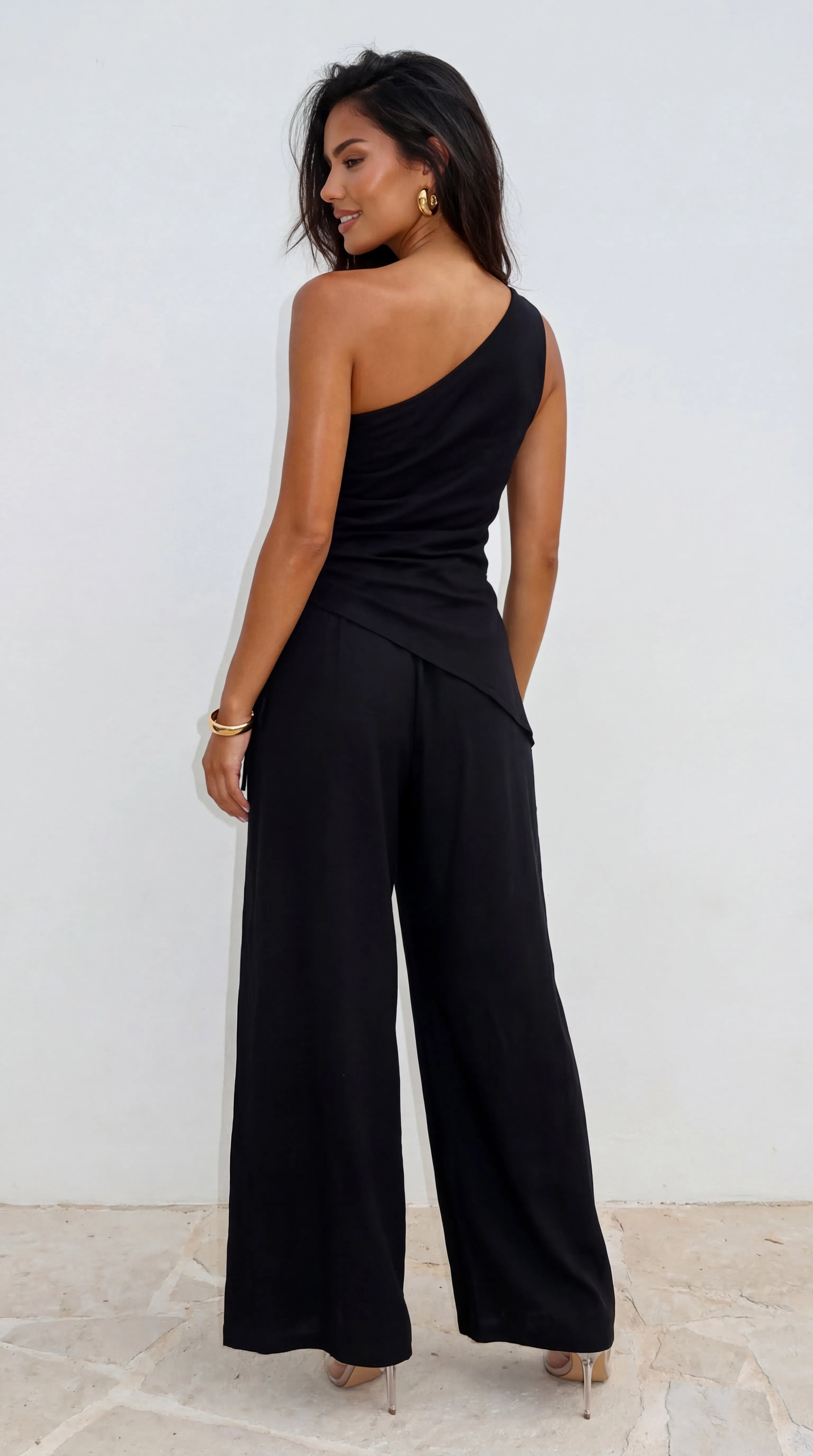 Caldera Linen One Shoulder Set - Black sold by Emprada product image thumbnail 3