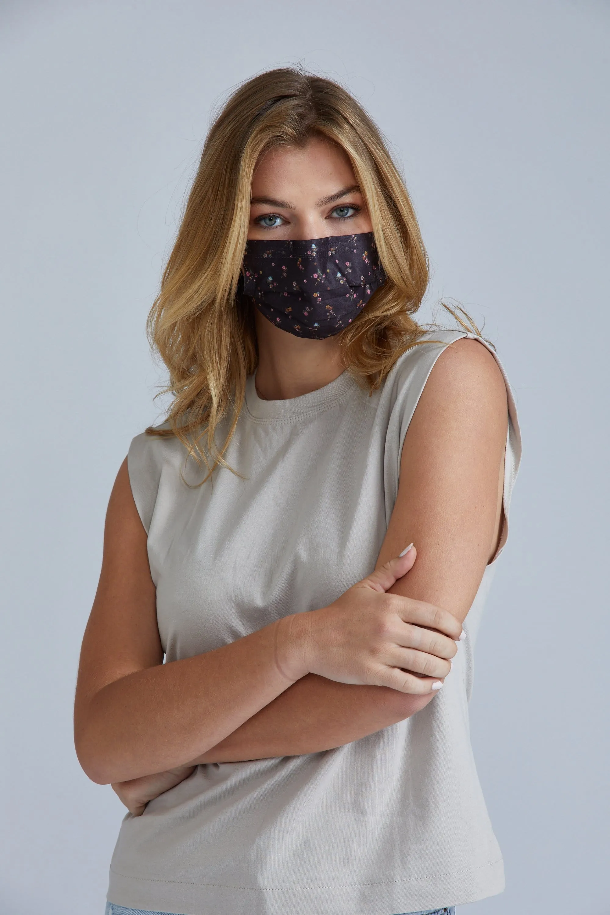Dark Floral Face Masks - 10 Pack sold by MASKC product image thumbnail 3