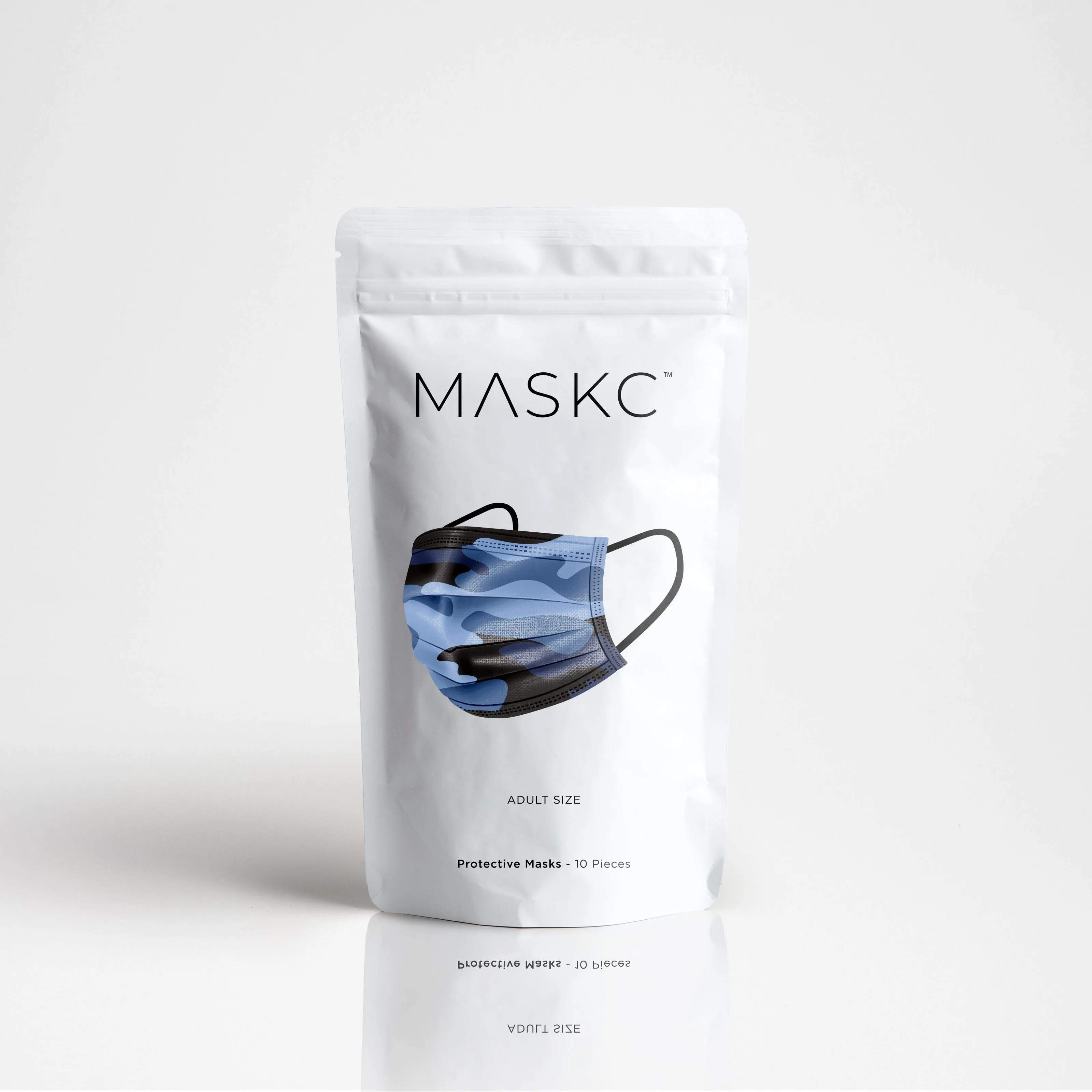 Blue Camo Face Masks - 10 Pack sold by MASKC product image thumbnail 3