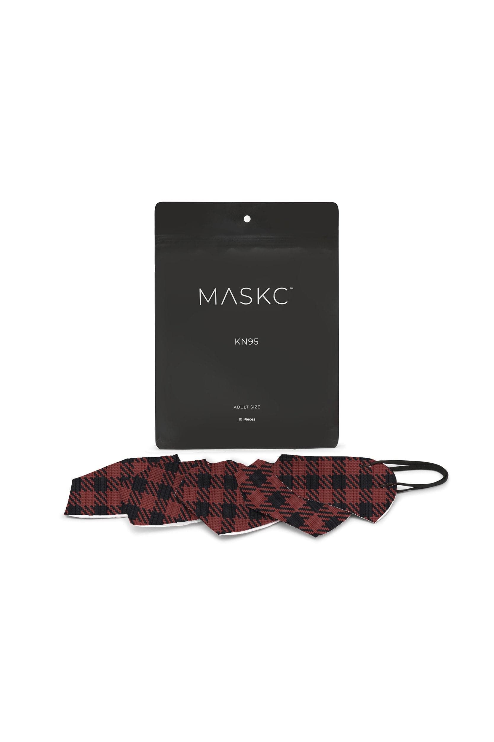 Red Plaid KN95 Face Masks sold by MASKC product image thumbnail 3