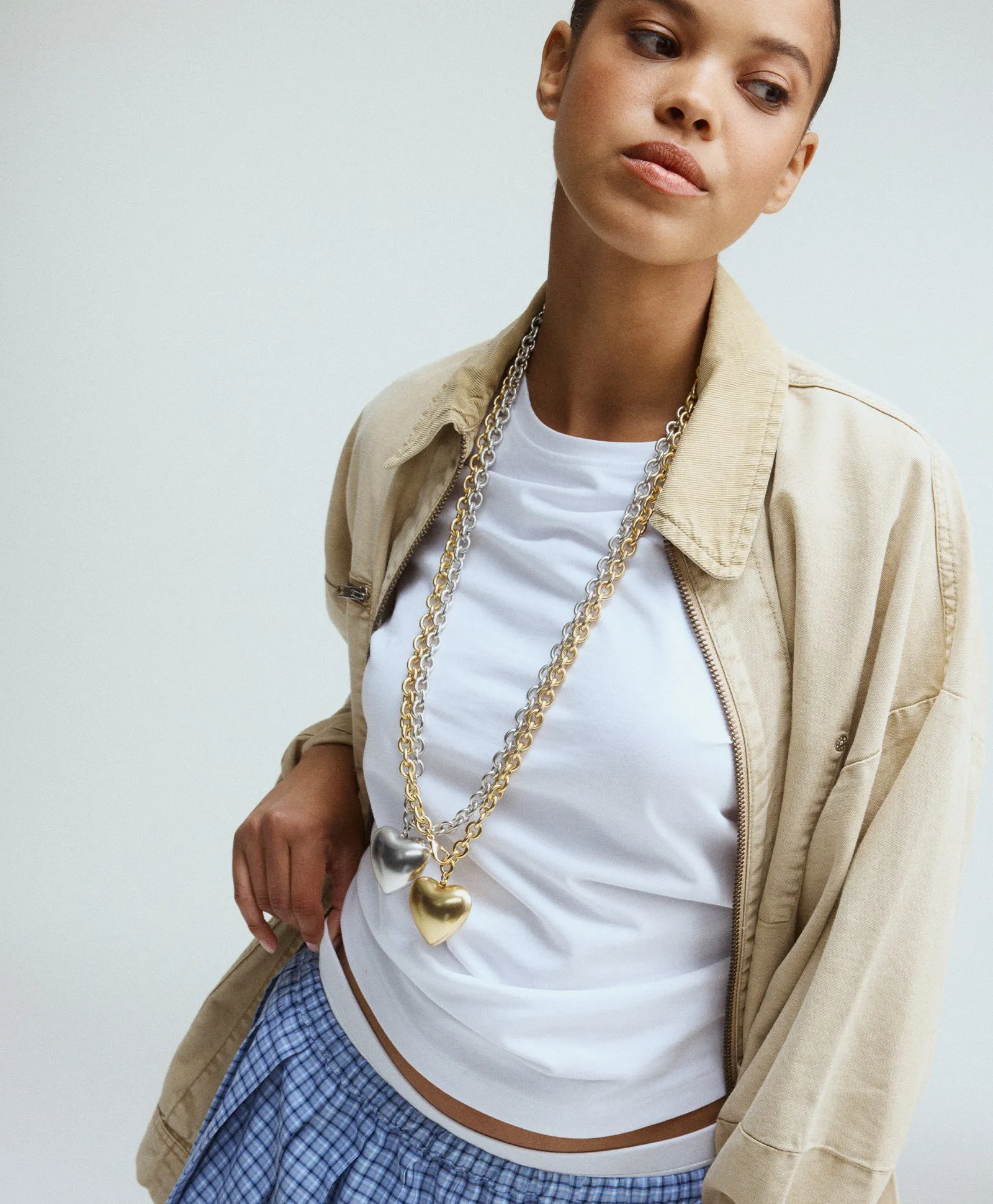 The Puffy Heart Necklace in Silver sold by Roxanne Assoulin product image thumbnail 4