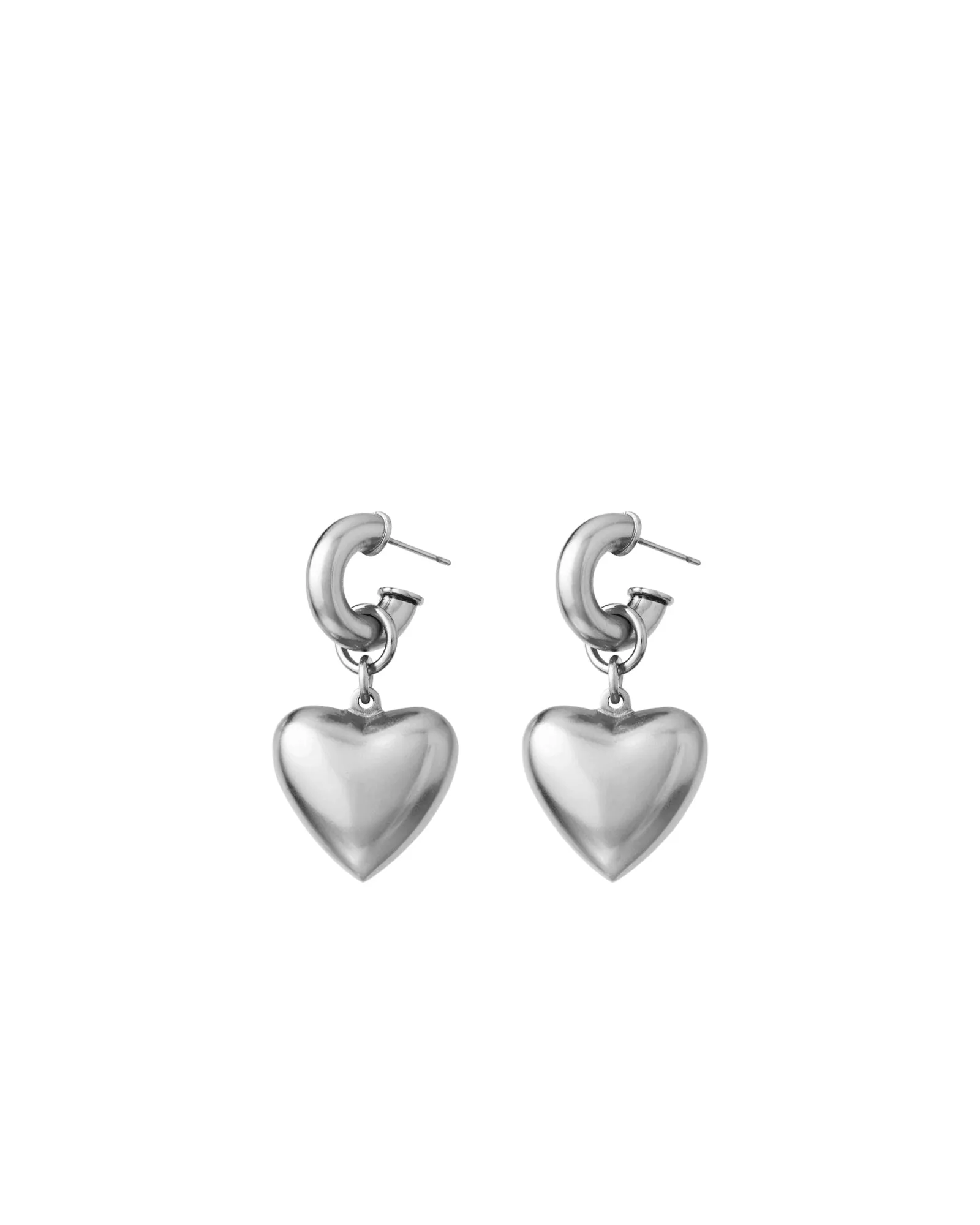 The Puffy Heart Silver Earrings sold by Roxanne Assoulin