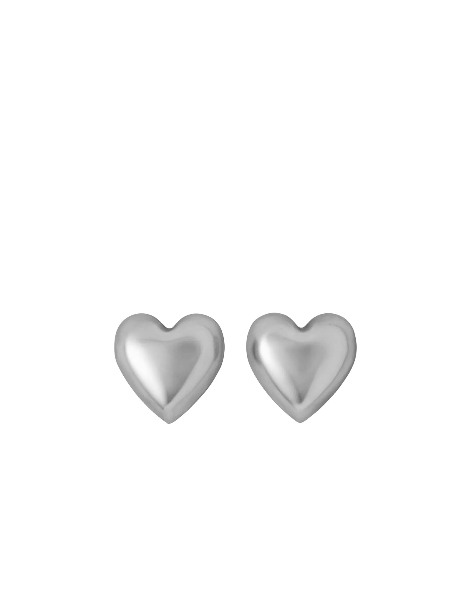 The Puffy Heart Silver Stud Earrings sold by Roxanne Assoulin