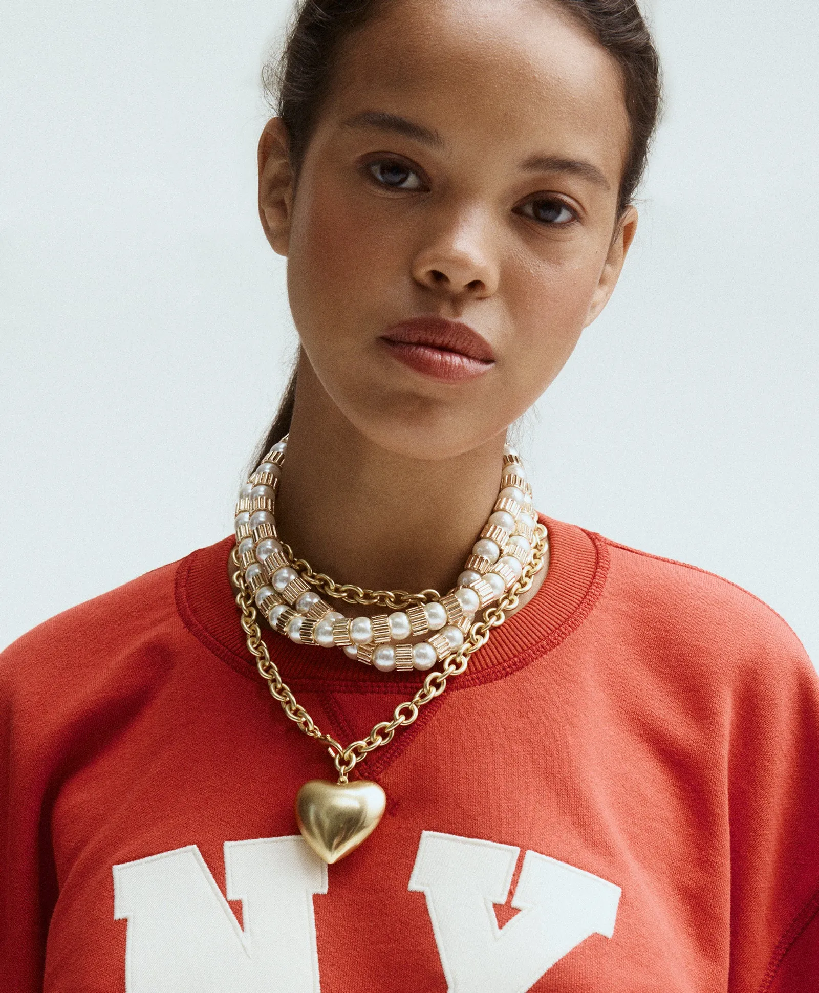 The Puffy Heart Necklace in Gold sold by Roxanne Assoulin product image thumbnail 4