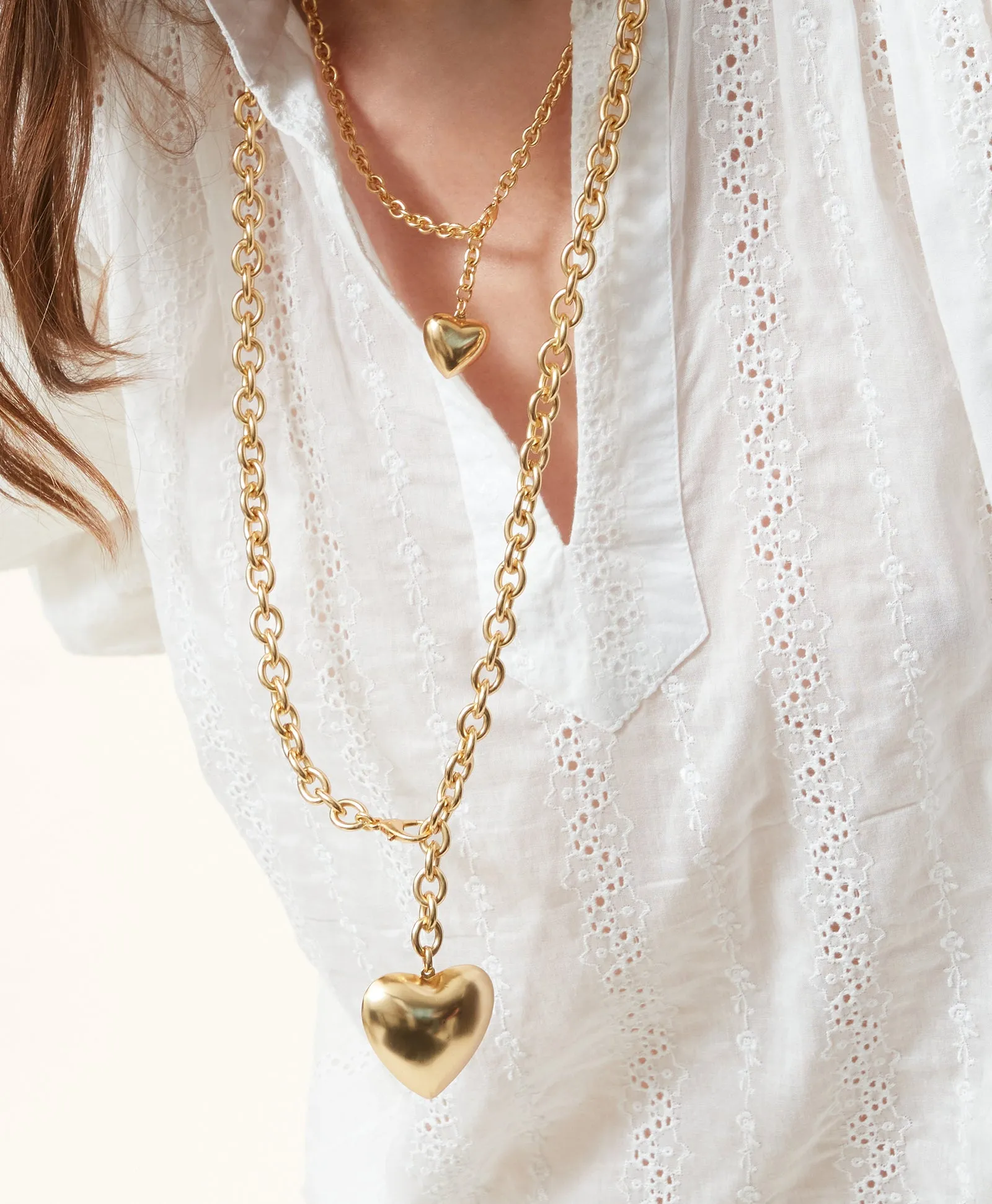 The Puffy Heart Necklace in Gold sold by Roxanne Assoulin product image thumbnail 3