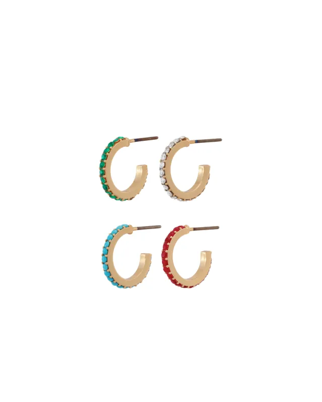 The Foursome Mini Hoop Earrings made by Roxanne Assoulin