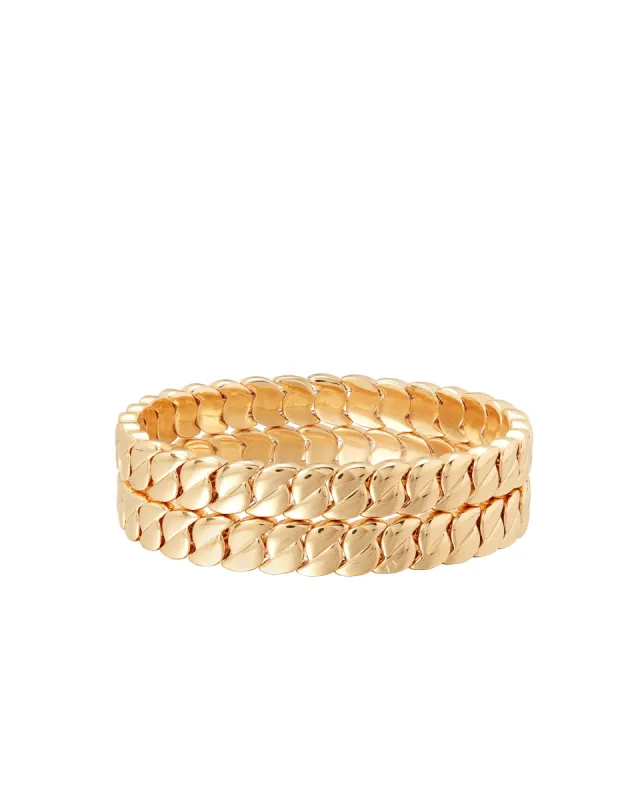 Curbed Bracelet in Gold sold by Roxanne Assoulin