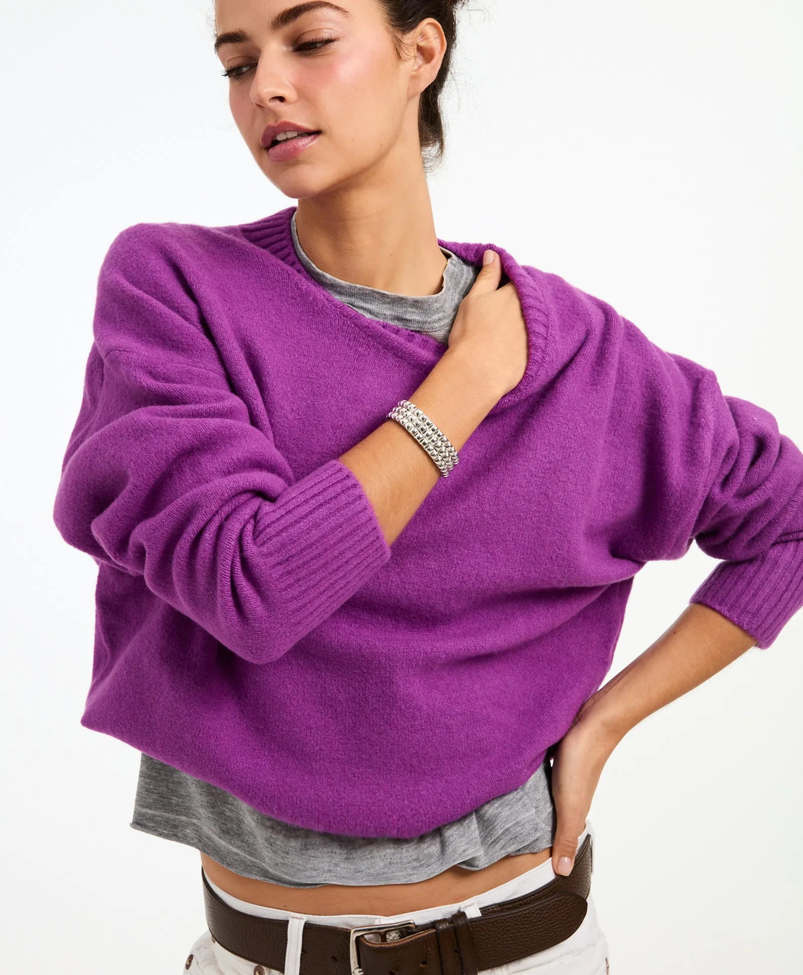 The Mini Square Stud Bracelet in Silver sold by Roxanne Assoulin product image thumbnail 3